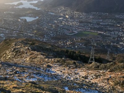 Panoramic mountain view overlooking Bergen.