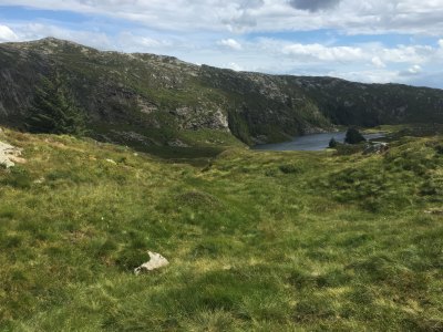 Green mountain valley in Sotra.